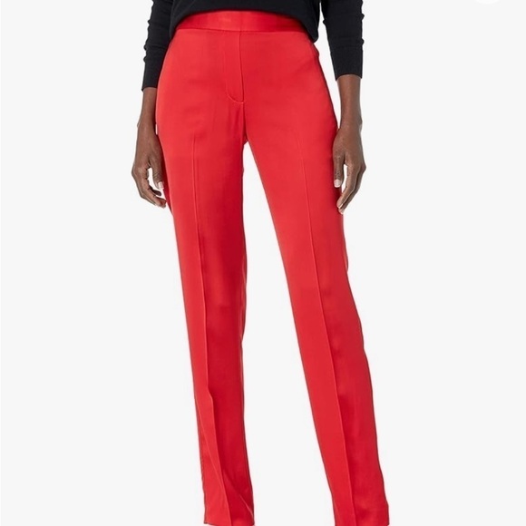 Rebecca Taylor satin cigarette pants red NWT 10